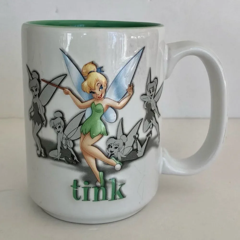 MUG COFFE CUP AUTHENTIC DISNEY PARKS THINKERBELL  3D RAISED 4.5